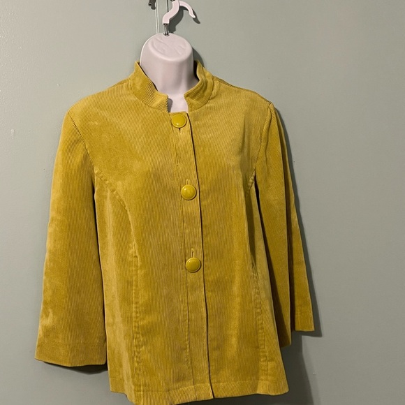 Requirements Jacket Corduroy Large Lime Green Bottom Button Loose - Picture 13 of 13